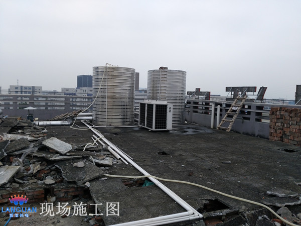 珠海市南屏藍山假日酒店空氣能熱水工程現(xiàn)場施工圖